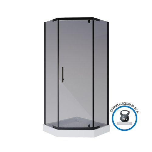 картинка Душ. уголок NG-010-14DT (1000х1000х1950) низкий поддон(13см) стекло ТОНИРОВАННОЕ, 2 места от магазина Сантехстрой