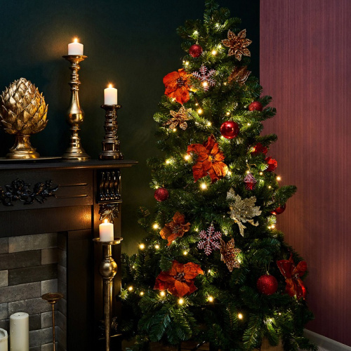 картинка Гирлянда Твинкл Лайт 15 м,  темно-зеленый ПВХ,  120 LED,  цвет ТЕПЛЫЙ БЕЛЫЙ от магазина Сантехстрой