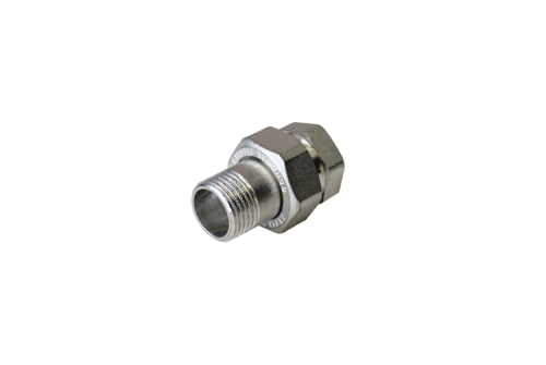 картинка Сгон американка, прямой, НВ, 1/2", 1/2", TIN латунь, с плоским уплотнением от магазина Сантехстрой