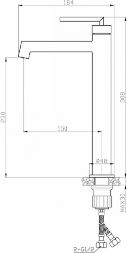 картинка Смеситель BelBagno Acqua-LMC-NERO для раковины-чаши, черный матовый от магазина Сантехстрой