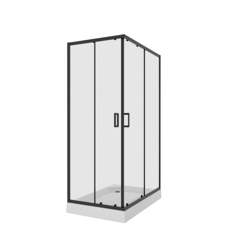 картинка Душевое ограждение Niagara Nova NG-6810-08ВLACK (120х80х195) прямоугольник,черный,двери раздвижные,стекло прозрачное,1 место от магазина Сантехстрой