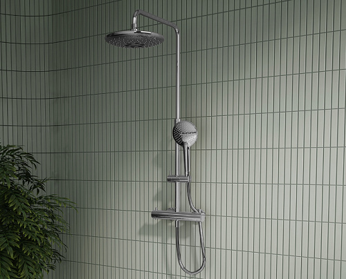 картинка Душевая система Vitra Aquaheat A47205EXP с термостатом Хром от магазина Сантехстрой