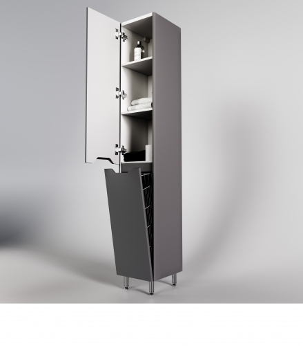 картинка Колонна универсальная "Марелла L" с корзиной, Люкс антискрейтч серый, PLUS от магазина Сантехстрой