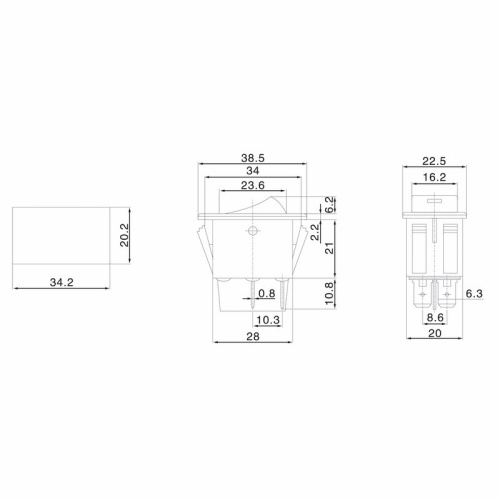 картинка Выключатель клавишный 12V 35А (4с) ON-OFF с желтой LED подсветкой (ASW-17D) REXANT от магазина Сантехстрой