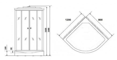 картинка Душевая кабина Niagara Eco 120x80 L NG-4512-14L без гидромассажа от магазина Сантехстрой