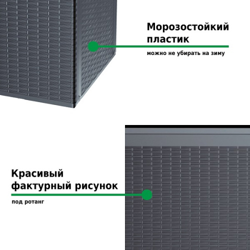 картинка Ящик для хранения Prosperplast Rato Plus 290л антрацит от магазина Сантехстрой