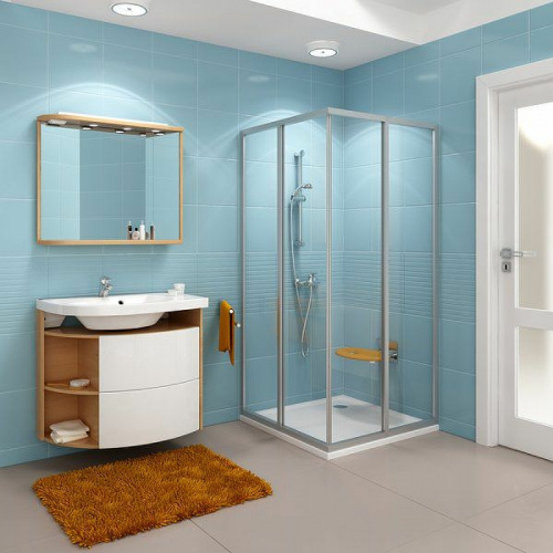 картинка Душевая дверь Ravak Supernova SRV2-75 195 S 14V303O2Z1 профиль Черный стекло Transparent от магазина Сантехстрой