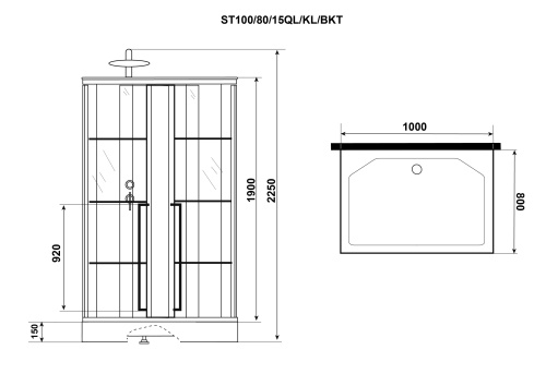 картинка Душ.каб. Niagara Standart ST100/80/15QL/KL/BKT (1000х800х2250) 3 места от магазина Сантехстрой