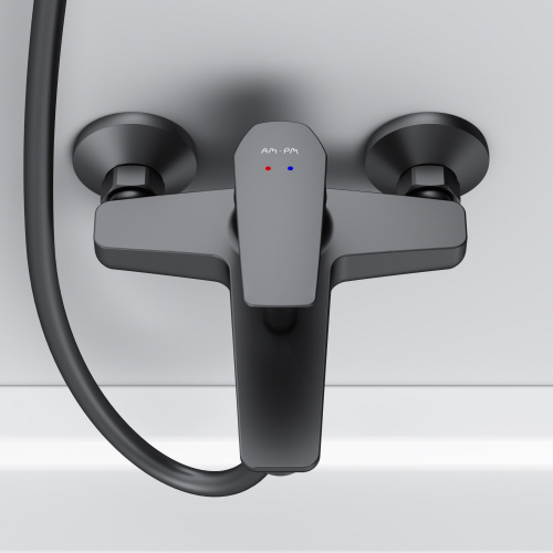 фото f90a10022 gem, смеситель для ванны/душа излив 179 мм, черный, шт.