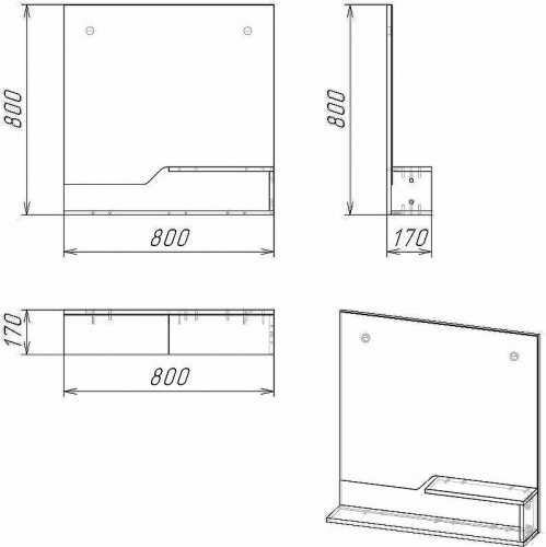 картинка Зеркало Grossman Лайф 80 208008 Винтажное дерево темное Графит от магазина Сантехстрой