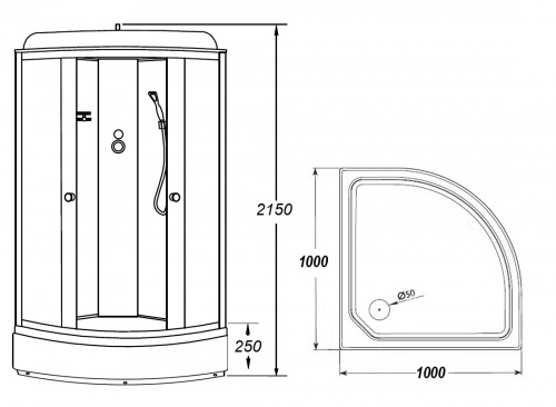 картинка Душевая кабина Loranto 100х100х215 поддон 25 см белый кирпичный узор, стекло 4 мм профиль хром (CS-6610-25FW 100) от магазина Сантехстрой