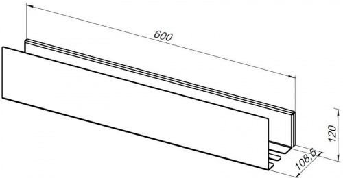 картинка Полка Магнум 600х120х100 цв. сталь браш (334111) от магазина Сантехстрой