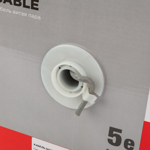картинка Кабель витая пара U/UTP,  CAT 5e,  ZH нг(А)-HF,  4PR,  24AWG, INDOOR, SOLID,  серый,  305 м,  REXANT от магазина Сантехстрой