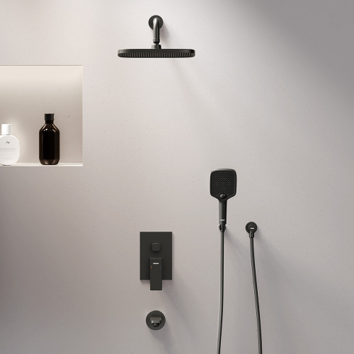 картинка 953510300 Gala встраиваемая душевая система со смесителем и изливом, чёрный от магазина Сантехстрой