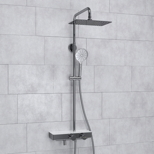 картинка Душевая система WasserKRAFT A113.069.127.CH Thermo с термостатом Хром Белая от магазина Сантехстрой