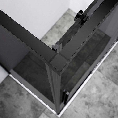 картинка Душевой уголок Slim-N VSR-4SN9014CGB, 1400*900, черный, стекло тонированное от магазина Сантехстрой