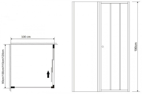 картинка Душевая стенка Grossman Falcon 100 GR-P100Fa профиль Хром стекло прозрачное от магазина Сантехстрой