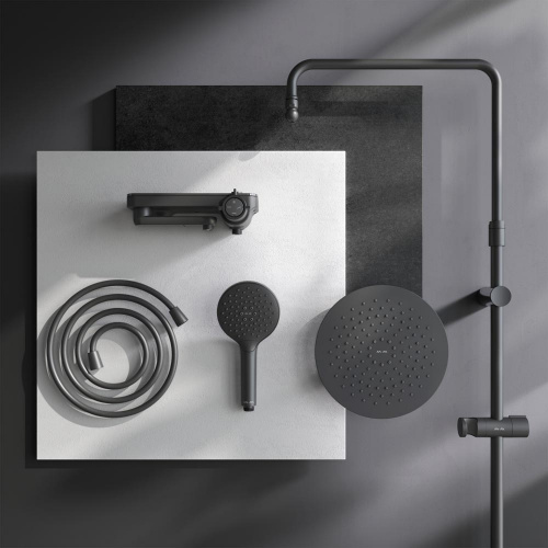 картинка F0780722 Like, душ.система: см-ль-полка д/ванны/душа, душ.штанга 1030-1460мм, верхний душ 220 мм, ру от магазина Сантехстрой