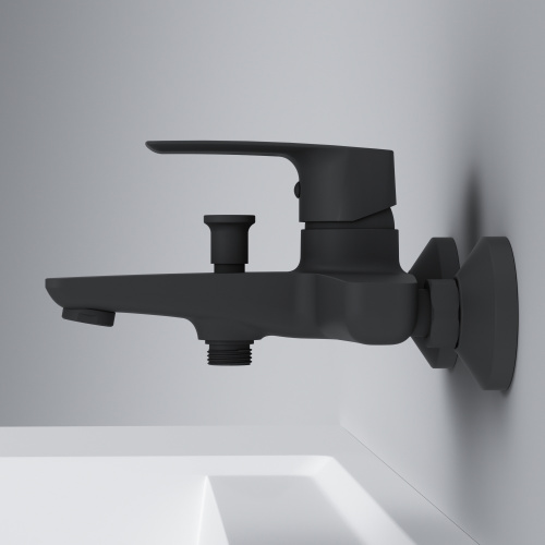 фото f90a10022 gem, смеситель для ванны/душа излив 179 мм, черный, шт.