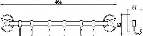картинка Планка с крючками (6 крючков) Savol 70 (S-008206) от магазина Сантехстрой