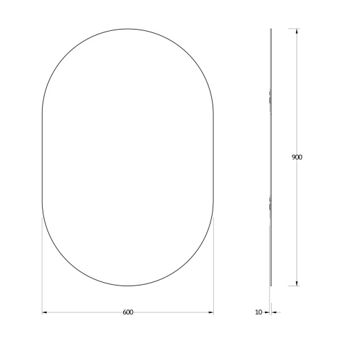 картинка Зеркало с окантовкой (60x90 cm) (Черный цвет) (EVOFORM) от магазина Сантехстрой