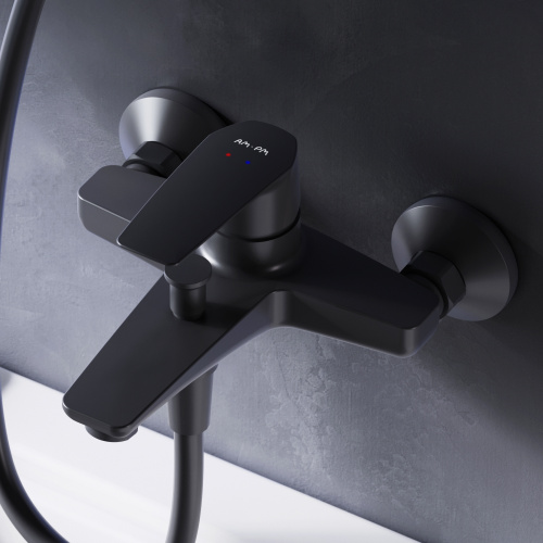 фото f90a10022 gem, смеситель для ванны/душа излив 179 мм, черный, шт.