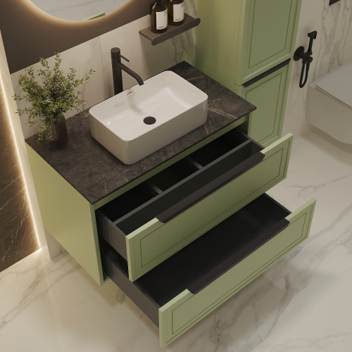 картинка Тумба со столешницей Севилья 100, Фисташковый / Столешница компакт-плита, Куритиба от магазина Сантехстрой