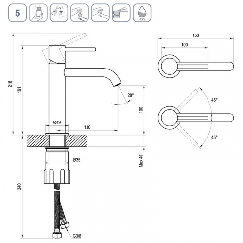 картинка Смеситель для раковины Ravak Espirit ES 012.00CR X070193 Хром от магазина Сантехстрой