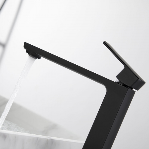 картинка Смеситель для накладной раковины Next VBF-1N2MB однорычажный, черный от магазина Сантехстрой