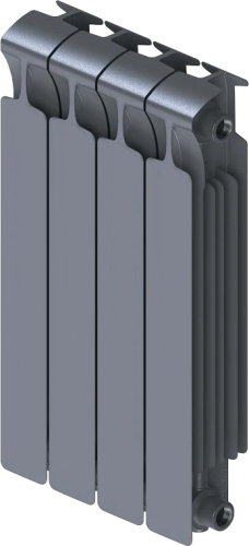 картинка Радиатор биметаллический Rifar Monolit 500 4 секции, нижнее левое подключение, титан от магазина Сантехстрой