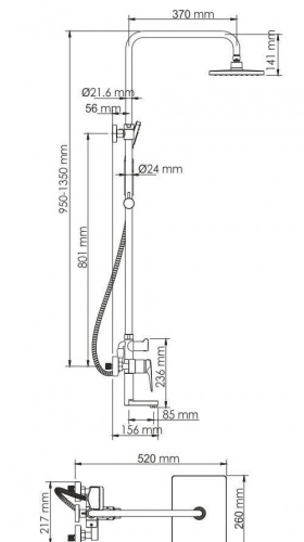 картинка Душевая система Wasserkraft Aisch BK15501BG от магазина Сантехстрой