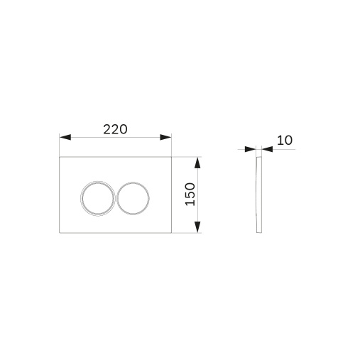 картинка I070151 ProC L, клавиша для инсталляции пластик, хром глянцевый от магазина Сантехстрой