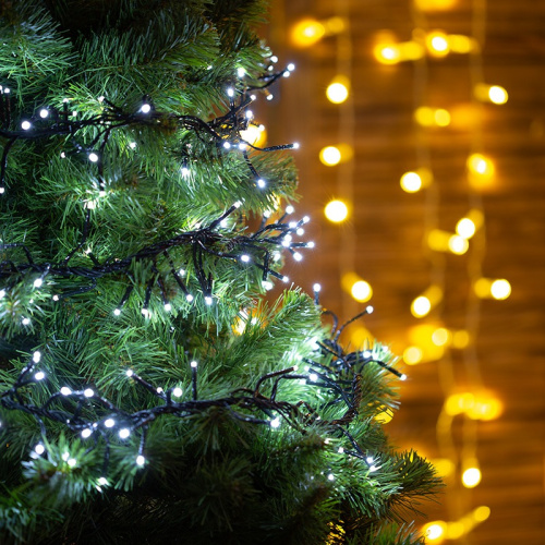 картинка Гирлянда Кластер LED 3 м,  темно-зеленый ПВХ IP20, 288 диодов,  цвет белый от магазина Сантехстрой