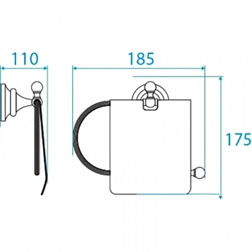 картинка Держатель туалетной бумаги Cezares Olimp-TRH-02-M с крышкой Бронза от магазина Сантехстрой