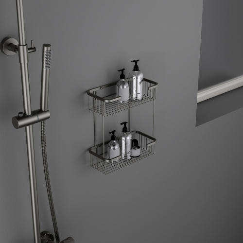 картинка Полка двойная Timo Saona черное золото (13083/18) от магазина Сантехстрой