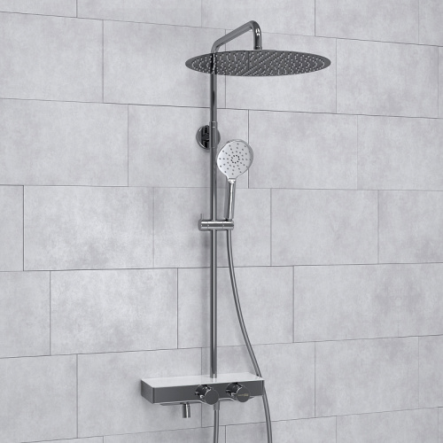 картинка Душевая система WasserKRAFT A113.117.127.CH Thermo с термостатом Хром Белая от магазина Сантехстрой