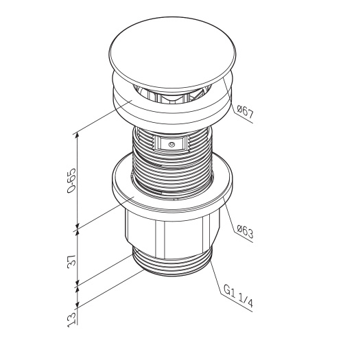картинка F070M100 Донный клапан мультифункциональный нажимной, шт. от магазина Сантехстрой