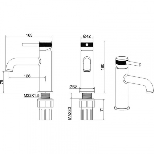 картинка Смеситель для раковины Allen Brau 5.31001-31 Черный от магазина Сантехстрой