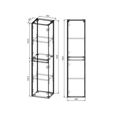 картинка Шкаф Chiara/Luka VSC-2CL150RO подвесной, 1500*350*300, R.Oak от магазина Сантехстрой
