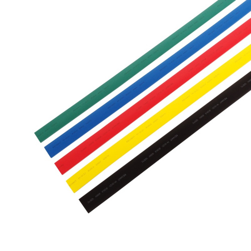 картинка Набор термоусаживаемых трубок ТУТ нг 20,0/10,0мм,  пять цветов,  упаковка 25 шт.  по 1м REXANT от магазина Сантехстрой