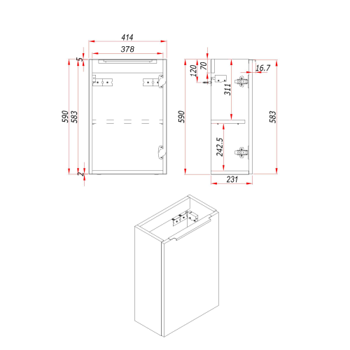 картинка Тумба под раковину Монови Слим 40 Аттик от магазина Сантехстрой