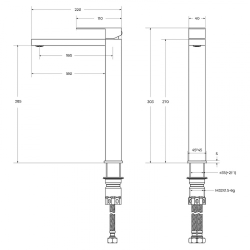 картинка Смеситель для раковины Cezares Slider SLIDER-LC-01-W0 Хром от магазина Сантехстрой