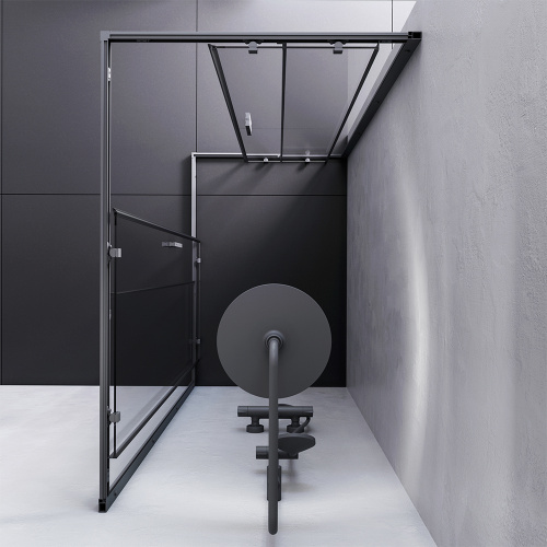 картинка W93G-404-120280-BT Gem S Twin Slide 120x80. Душевое ограждение,120x80, профиль черный мат., стекло п от магазина Сантехстрой