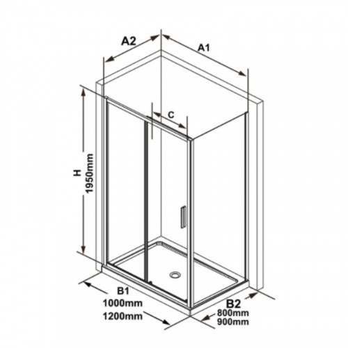картинка Душевая стенка Ravak Blix Slim BLSPS-80 X9BM40300Z1 профиль Черный стекло Transparent от магазина Сантехстрой