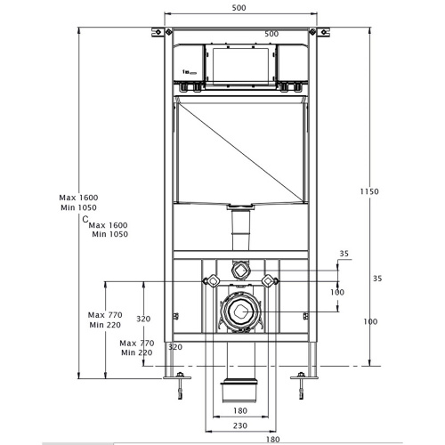 картинка Инсталляция Azario для подвесного унитаза 3/6л. (AZ-8010-1000) от магазина Сантехстрой