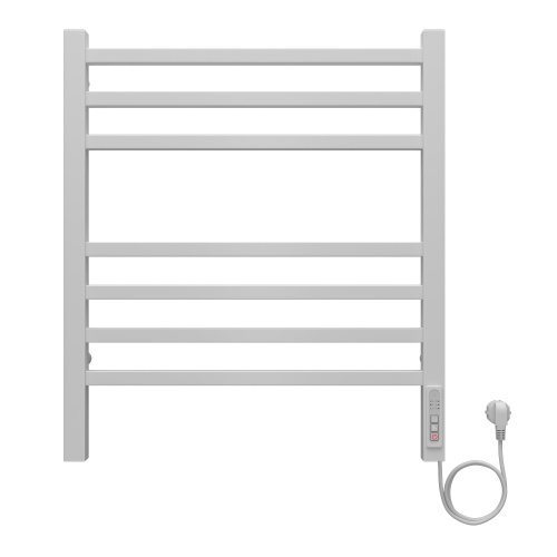 картинка Полотенцесушитель электрический AZARIO ANCONA 500/600 квадрат, 7 секций, диммер справа, белый (AZ71856W) от магазина Сантехстрой