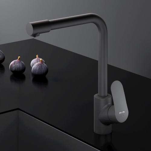 картинка F8005722 Like, смеситель для кухни с каналом для питьевой воды, L-излив, черный матовый, шт. от магазина Сантехстрой