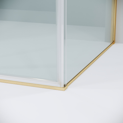 картинка Душевое ограждение Grossman Galaxy 100.K33.01.110.32.00-200.K33.01.80.32.00 (110х80х195) раздвижная,золото сатин,стекло прозрачное,2 места от магазина Сантехстрой