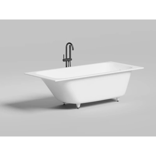 картинка Salini ORLANDA KIT Встраиваемая ванна 1800х800х600мм, "Up&Down", сифон,  щелевой слив-перелив, мат-л: S-Stone, матовый, белый. ¶Фурнитура: белая. от магазина Сантехстрой