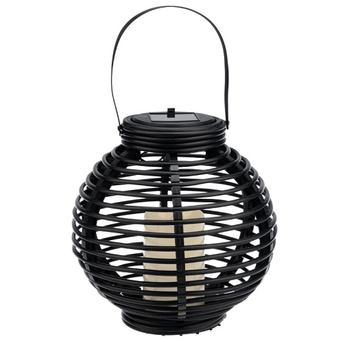 картинка Декоративный фонарь на солнечной батарее 20х20х22 см,  черный плетеный корпус,  теплый белый цвет свечения NEON-NIGHT от магазина Сантехстрой